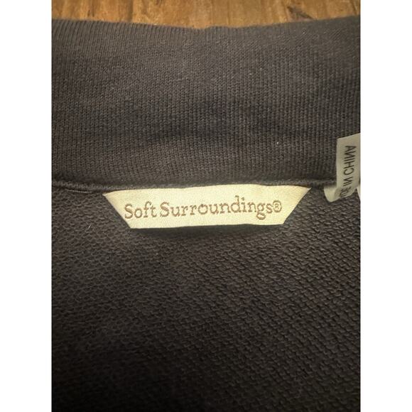 Soft Surroundings Tallulah Jacket Size Large Gray Embroidered Military Swing - Picture 2 of 16